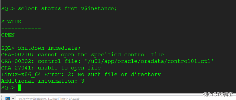 Oracle控制文件的移动、添加、损坏故障模拟修复