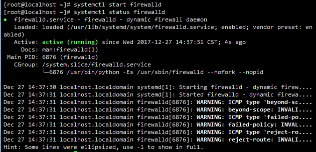 CentOS7使用firewalld打开关闭防火墙与端口