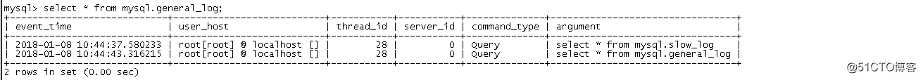 MySQL中的日誌類型（二）-General query log