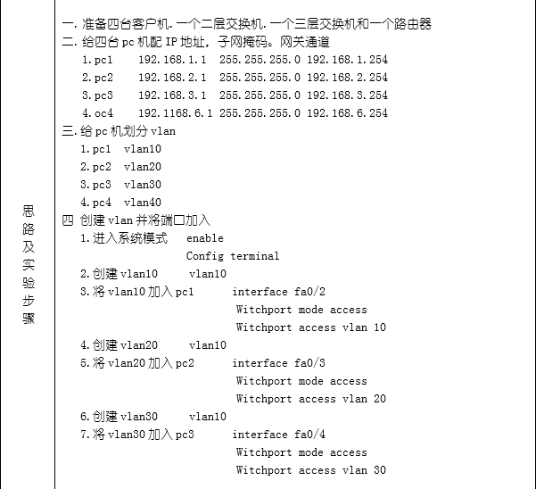 思科三层交换机充当路由器实现全网互通