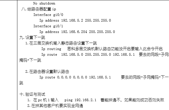 思科三层交换机充当路由器实现全网互通