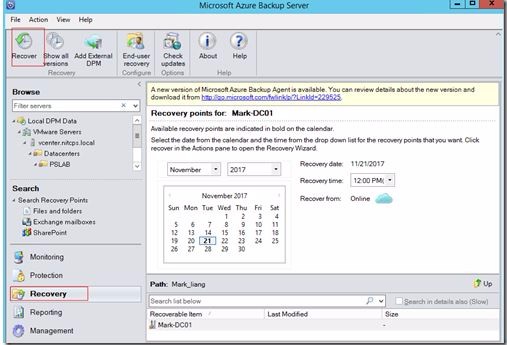 Microsoft Azure备份VMware虚拟机_3.备份还原VMware虚拟机