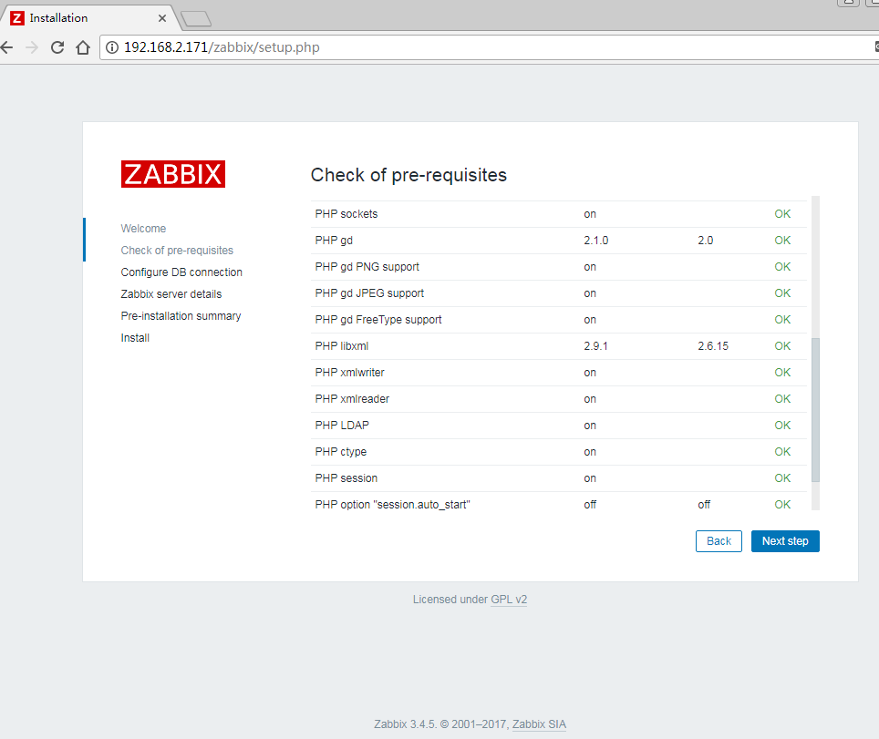 在CentOS 7.4 搭建zabbix 3.4 监控系统