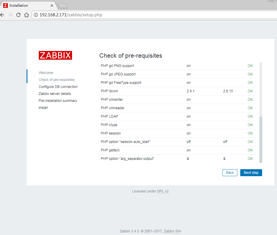 在CentOS 7.4 搭建zabbix 3.4 监控系统