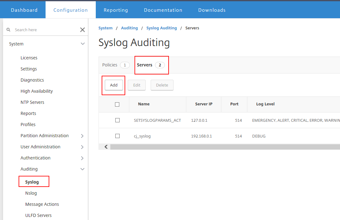 Netscaler基于policy的log action