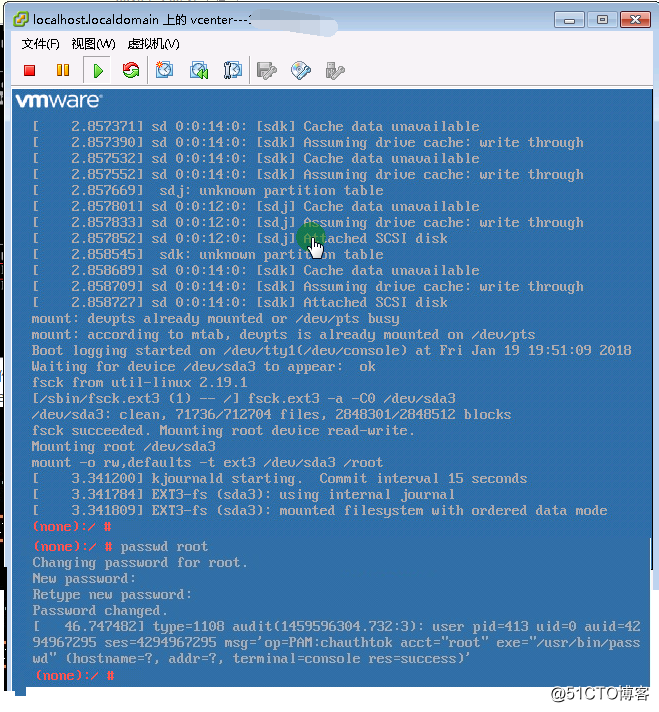 關於linux版vcenter6.0重置root密碼問題