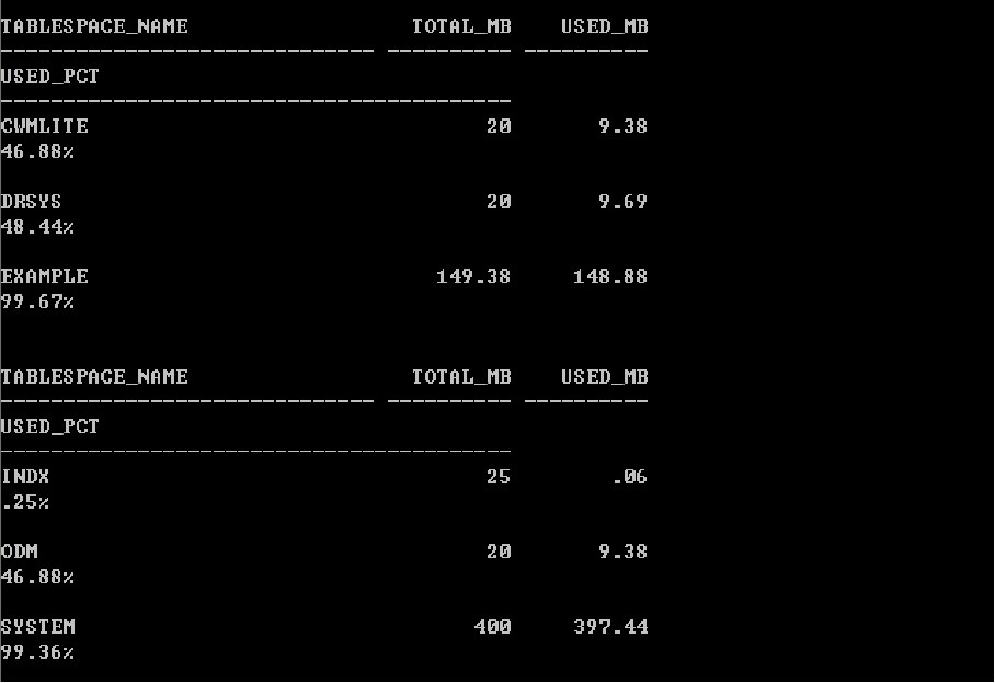 数据库如何查看表空间的使用率