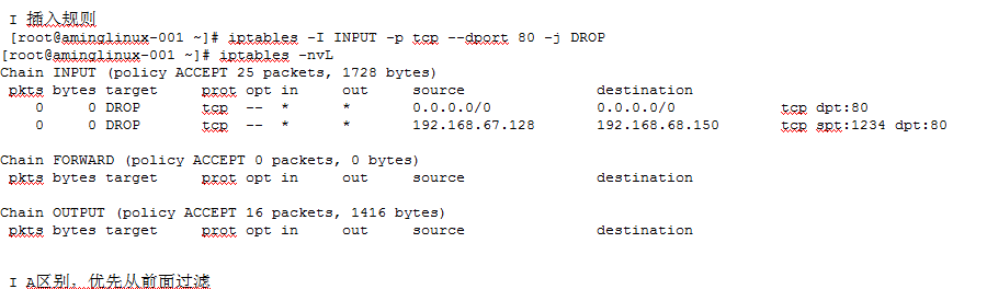 网络相关的命令，firewalld,netfilter,iptabls语法