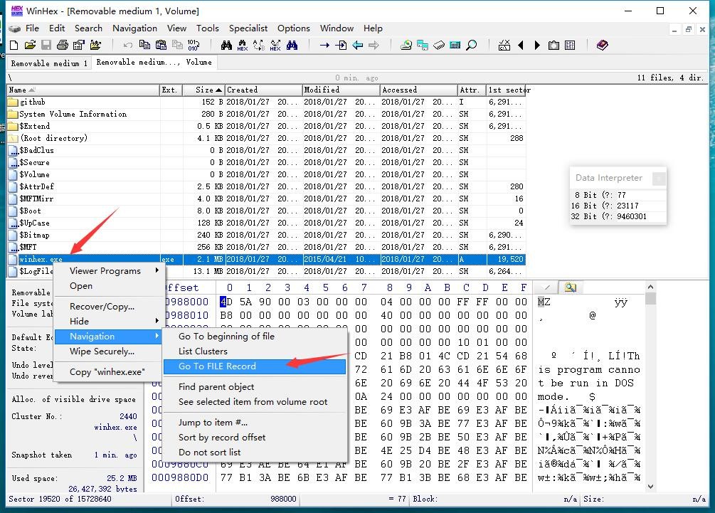 NTFS 数据隐藏及恢复