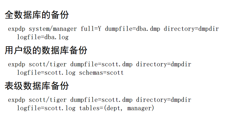 Oracle之数据泵导入/导出数据