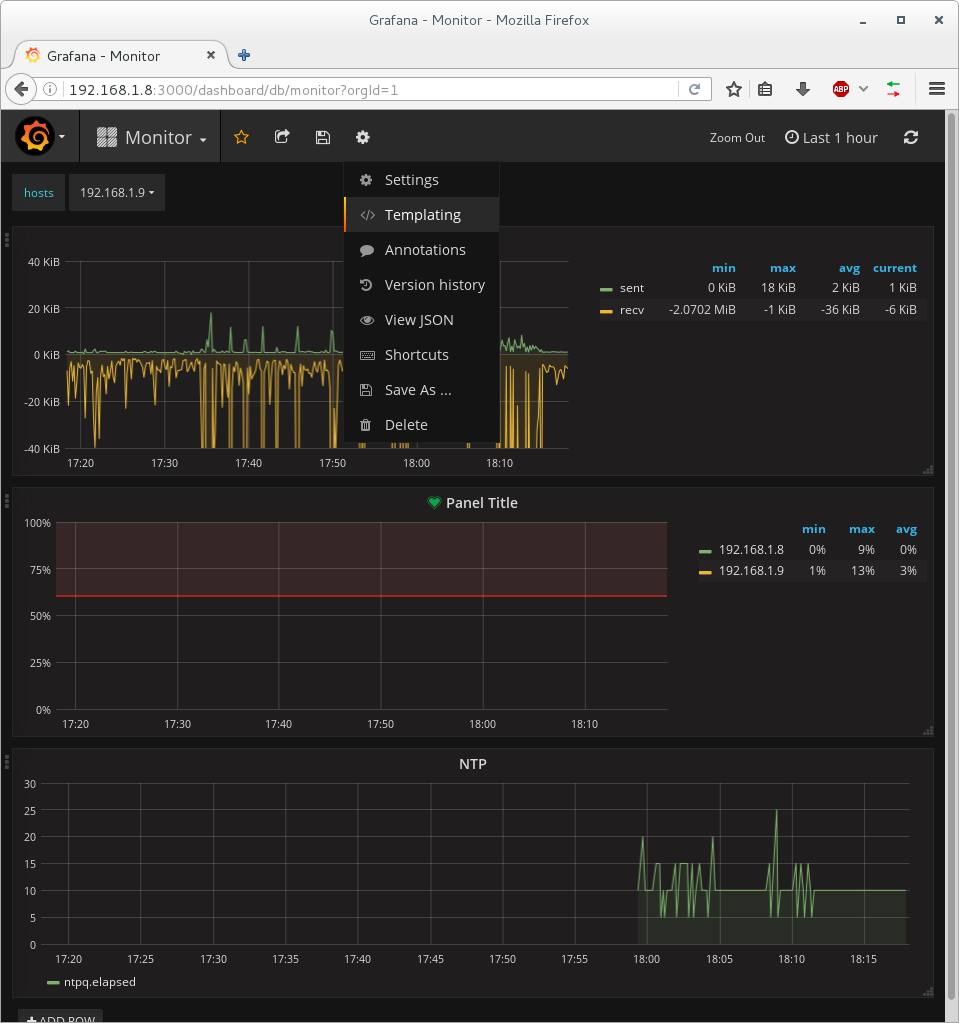 grafana+influxDB+telegraf的基本操作