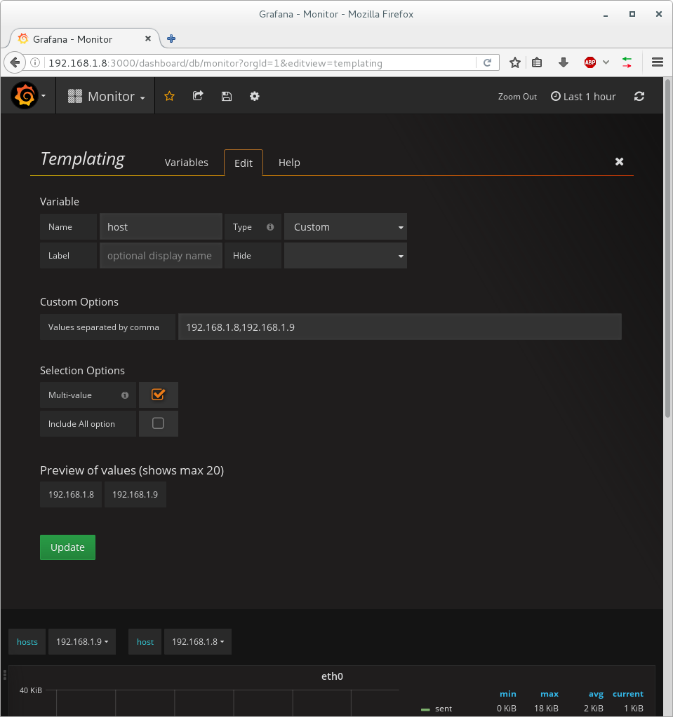 grafana+influxDB+telegraf的基本操作