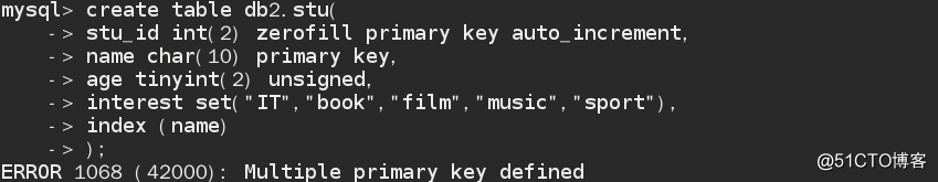 MySQL中出现Multiple primary key defined报错提示之解决办法