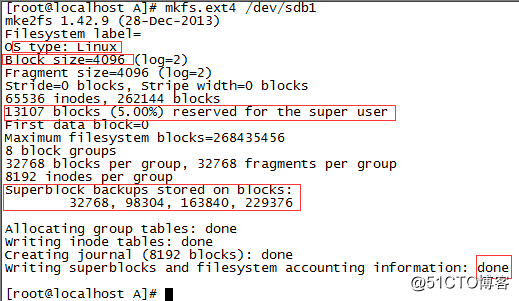 Linux磁盘分区之文件系统格式化