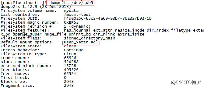 Linux文件系統之dumpe2fs