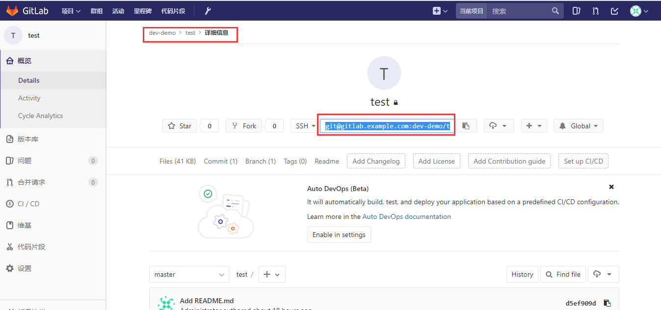 Gitlab 10.5版本的部署使用及汉化