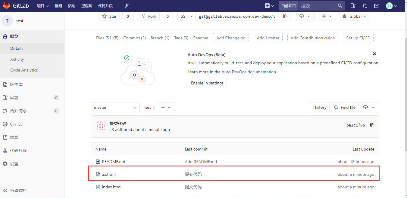 Gitlab 10.5版本的部署使用及汉化