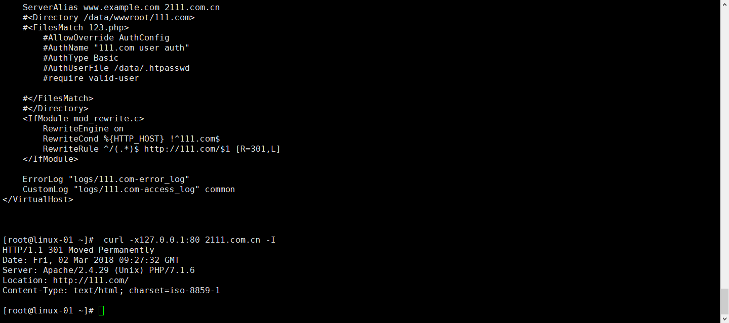 11.18 Apache用户认证11.19 11.20 域名跳转11.21 Apache访问日志