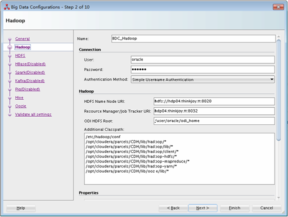 Configuring Oracle Data Integrator for Cloudera