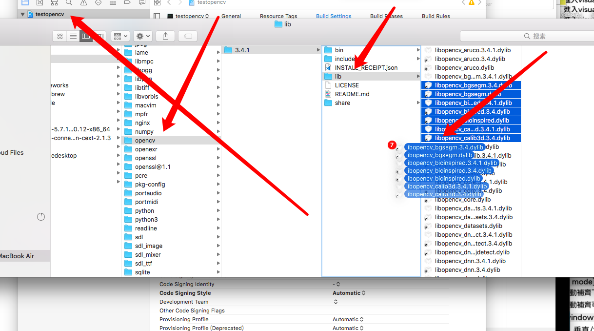 mac 下xcode配置opencv