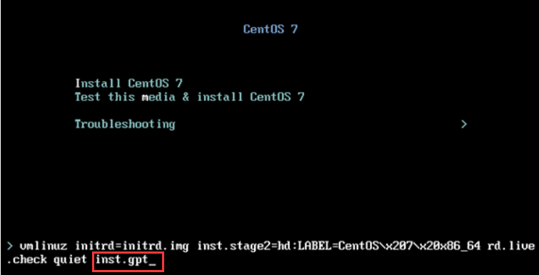 CentOS7安装过程中，磁盘大于2T的报错处理