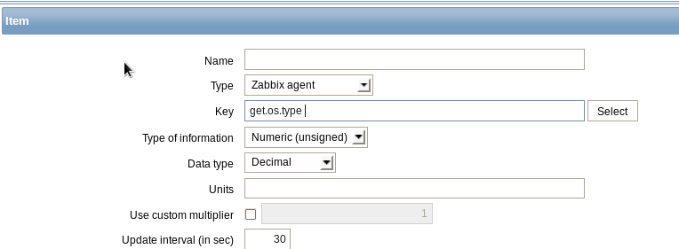 zabbix的深入配置和使用（Items，key的添加）