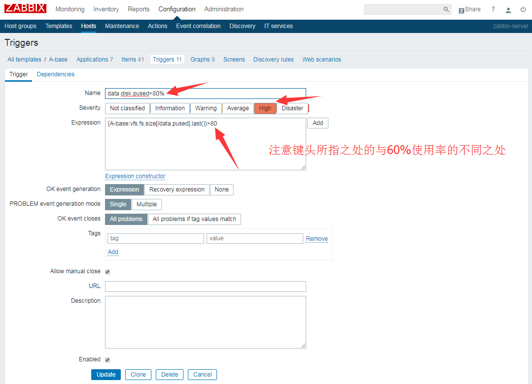 Zabbix监控——zabbix触发器添加及设计