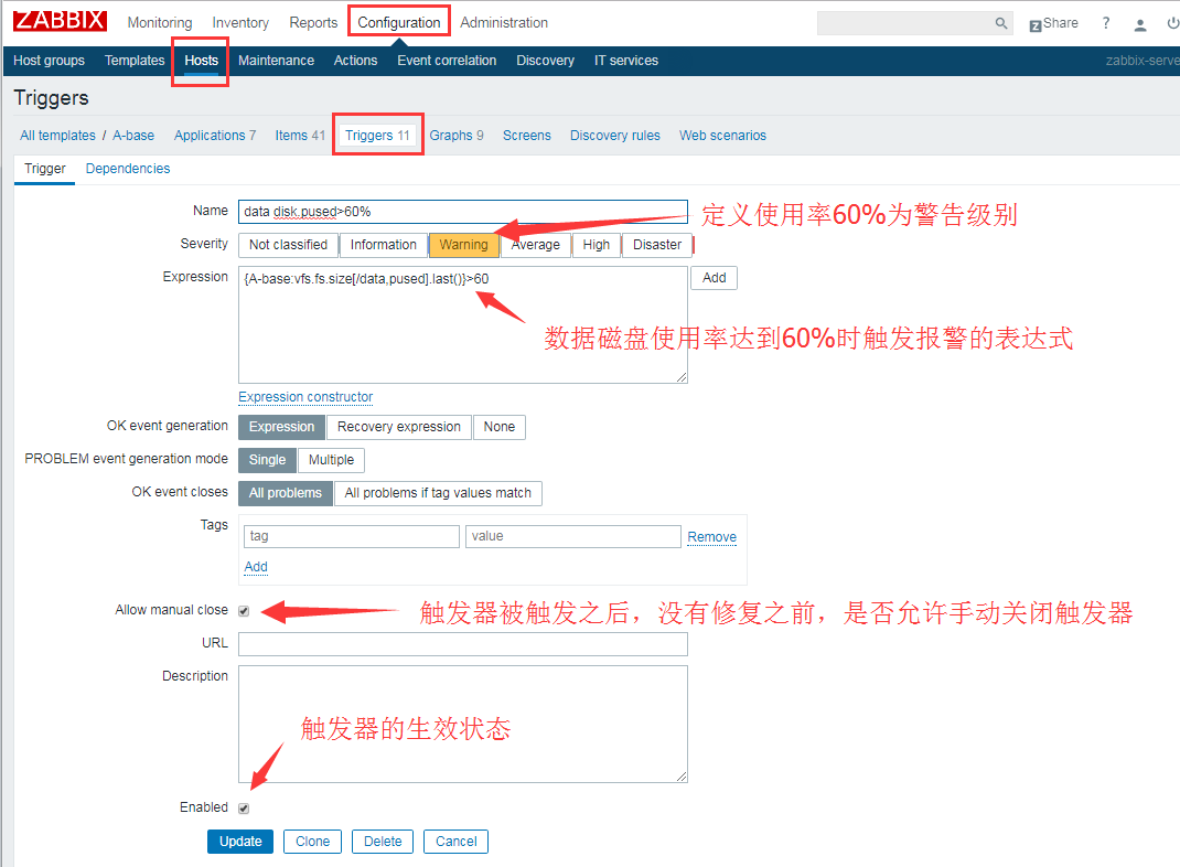 Zabbix监控——zabbix触发器添加及设计