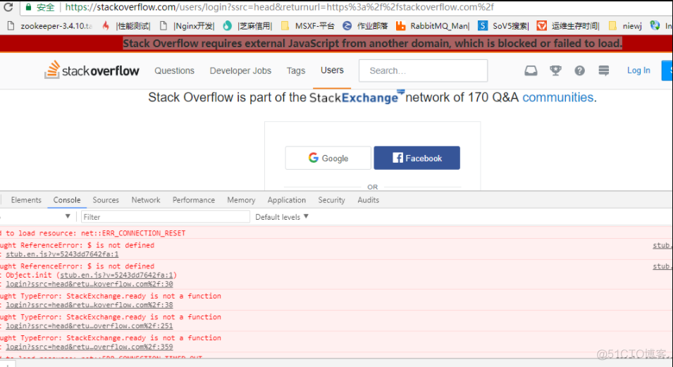 登录stackoverflow错误