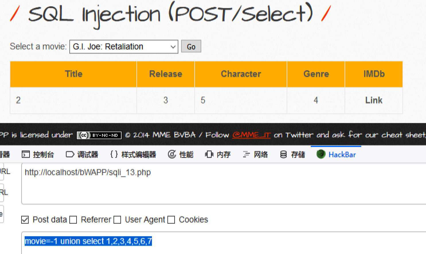 SQL注入之bWAPP之sqli_13.php