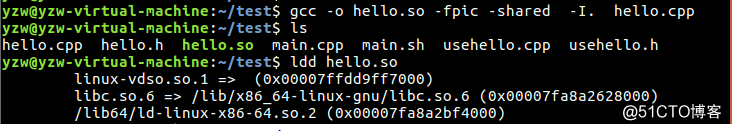 LInux中共享庫的嵌套調用例子