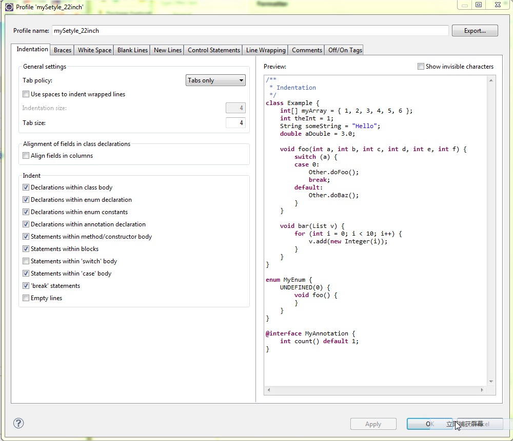 eclipse自动调整代码格式
