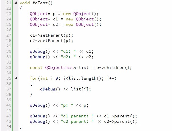 QT之对象父子关系