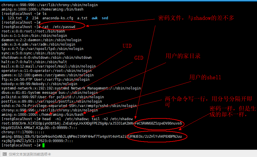 2.27linux和windows互传文件 3.1 用户配置文件和密码配置文件 3.2 用户组管理