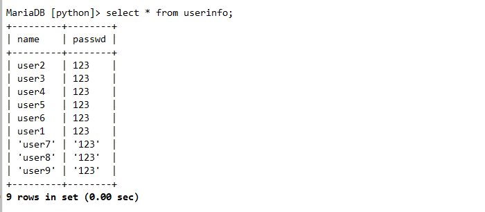 python中MySQL数据库相关操作