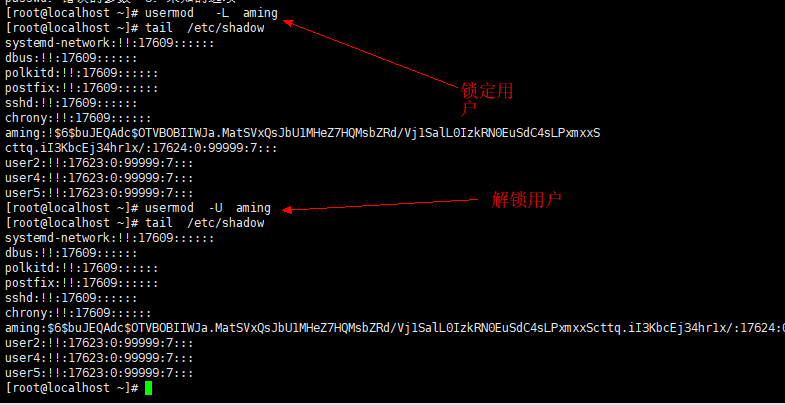 3.4 usermod命令 3.5 用户密码管理 3.6 mkpasswd命令