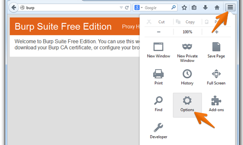 Installing Burp‘s CA Certificate in Firefox