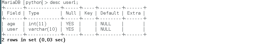 python中MySQL数据库相关操作