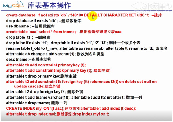 5.数据库及表的操作