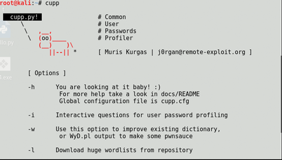 Kali Linux下社工密码字典生成工具Cupp和Cewl教程