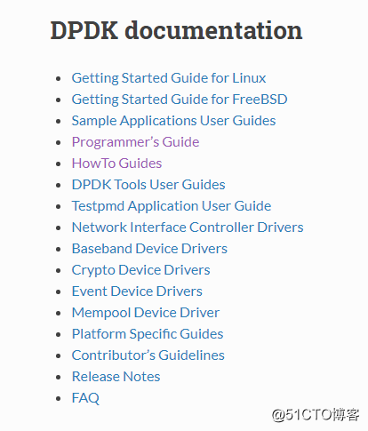 DPDK官方文档列表（18.02）