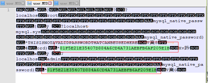 mysql密码文件及密文