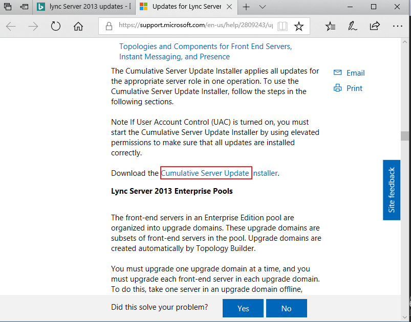 Lync Server 2013 标准版部署（六）前端服务器补丁更新