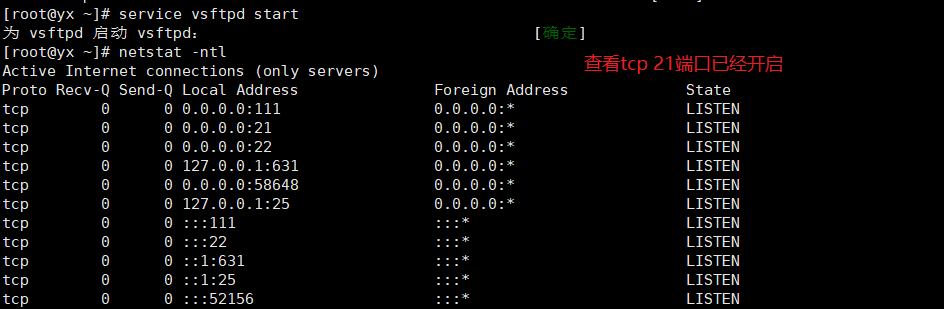 Linux虚拟机上搭建ftp服务器