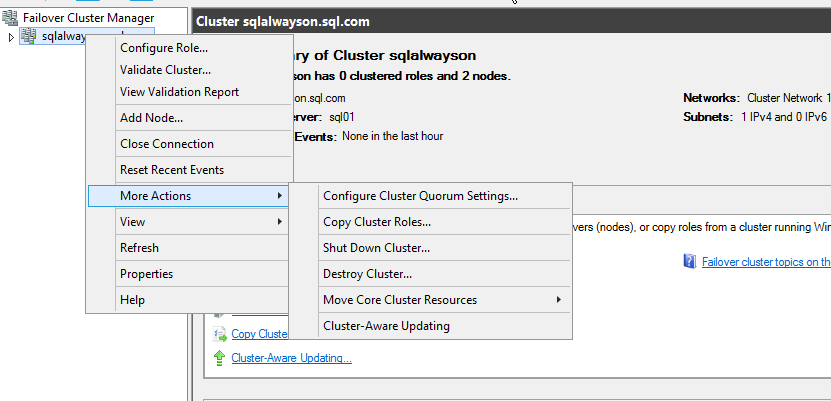 SQL Server Alwayson搭建四：故障转移集群配置