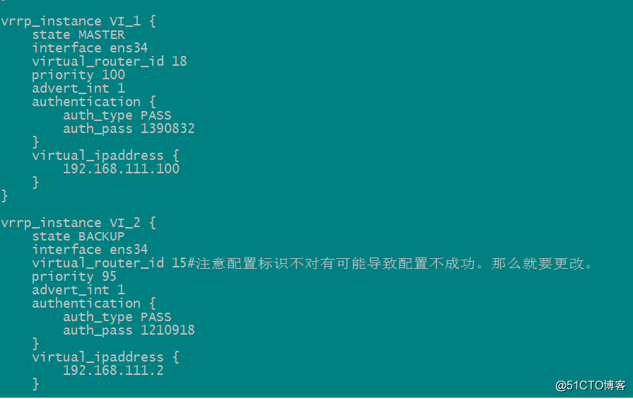 keepalive單主雙主模型的配置