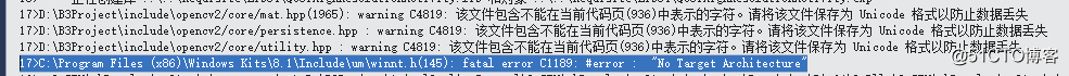 error C1189: #error :  "No Target Architecture"