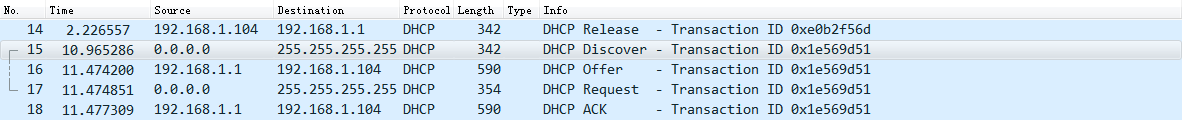 Wireshark数据包分析之DHCP协议包解读