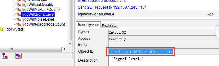 Ligowave力格微无线网桥获取SNMP OID值方法